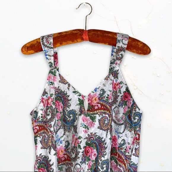 VTG (M/L) Erika Taylor Intimates Paisley Colorful Chemise - Picture 2 of 7